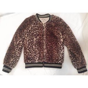 💕Girls Leopard Bomber Jacket